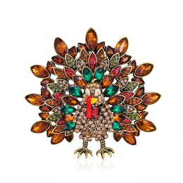 Creative retro peacock brooch fashion full diamond animal broochpicture6