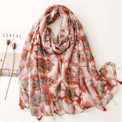 color hand-painted color matching fringed scarf Bali yarn long section sunscreen shawl gauze