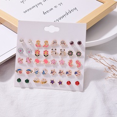 20 pairs of small daisy love earrings set fashion popular flower bee earrings wholesale