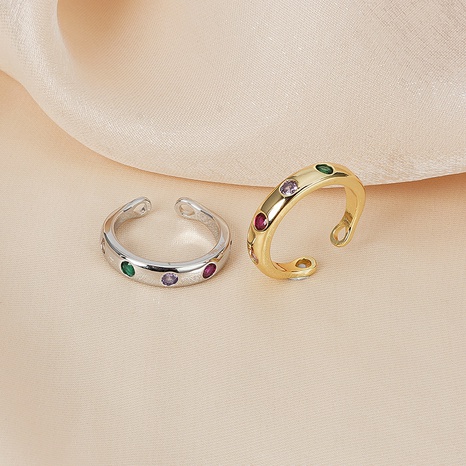 niche design sense zircon ring popular fashion opening ring NHGI561656's discount tags