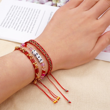 nouveau bracelet empilable de perles de cristal faites à la main's discount tags