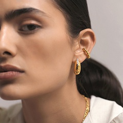 earrings female European and American light luxury 18K zircon copper earrings wholesale