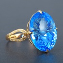 Taubenei Farbe Schatz offener Ring imitiert Schweizer blauen ovalen natrlichen Topas Kupferringpicture8