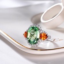 nouvel anneau de tourmaline verte brillant orange vif rouge Fanta pierre incruste anneau de cuivre ouvertpicture7