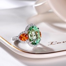 nouvel anneau de tourmaline verte brillant orange vif rouge Fanta pierre incruste anneau de cuivre ouvertpicture8