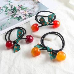 Bowknot hair rope cherry rubber band hair ring simple hair accessories