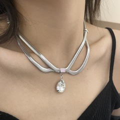 European and American water drop pendent snake bone chain necklace clavicle chain