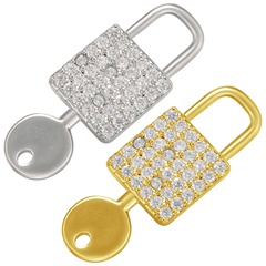 New micro-inlaid zircon lock key pendant lock buckle copper jewelry
