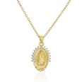 rtro plaqu cuivre or vritable zircon collier pendentif Vierge Marie cadeau religieuxpicture11