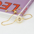 Fashion 26 Letters Bracelet GoldplatedGeometric Circle Zircon Copper Bracelet NHBP561144picture18