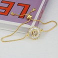 Fashion 26 Letters Bracelet GoldplatedGeometric Circle Zircon Copper Bracelet NHBP561144picture26