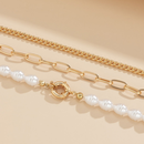 Retro Baroque Imitation Pearl Set Stacking Bracelet Metal Hollow Chain Trend Multilayer Braceletpicture16