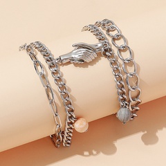 Korean version of creative couple fashion natural stone palm bracelet