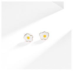 Korean Poached Egg Food Stud Earrings Personality Earrings