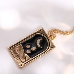 Tarot card dripping oil sun moon star element copper zircon necklace female wholesalepicture10