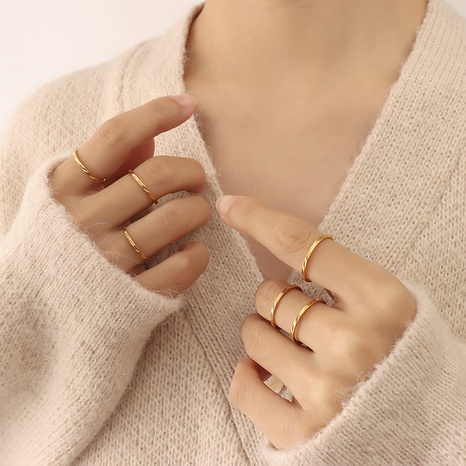 einfacher Stil Mode Nische Stapelmuster Ring koreanischen Stil Ring's discount tags