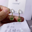 vintage geometric hollow flower shaped inlaid zircon alloy earrings NHIQ623499picture3