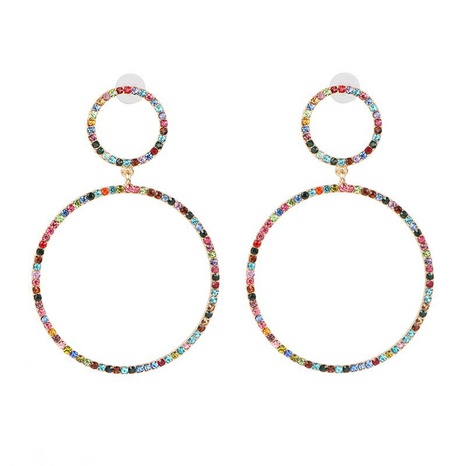 European and American new geometric circle diamond earrings NHJJ564389's discount tags