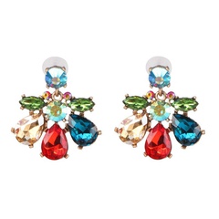 new creative jewelry rhinestone glass flower earrings personalized earrings