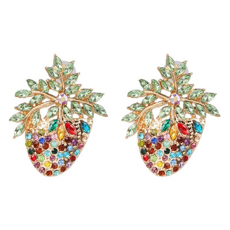 European and American retro personality strawberry diamond earrings  NHJJ564393's discount tags