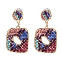 fashion creative geometric earrings diamond-studded geometric earrings