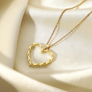 nouveau collier en forme de coeur creux plaqu or collier triangle zircon en acier inoxydable pour femmepicture8