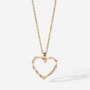 nouveau collier en forme de coeur creux plaqu or collier triangle zircon en acier inoxydable pour femmepicture11