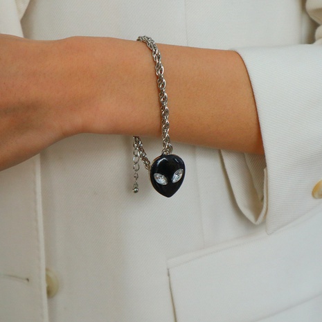 Bracelet à pendentif extraterrestre simple serti de diamants européen et américain's discount tags