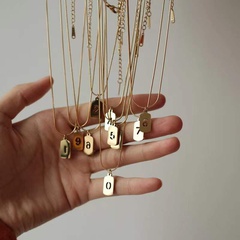 2021 new niche punk lucky number square brand alloy necklace wholesale