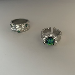 Niche design ring female emerald irregular opening ring wholesale