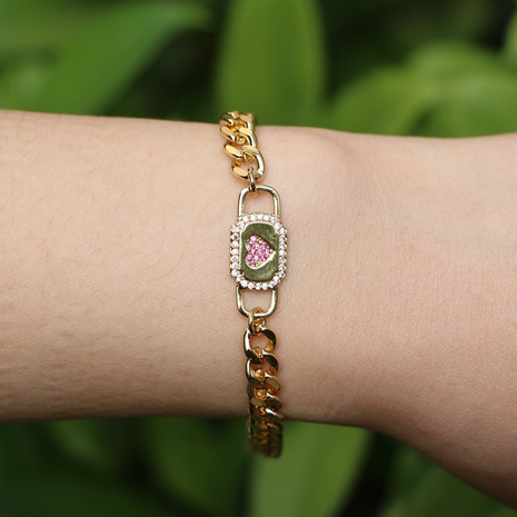 Simple fashion bracelet creative heart-shaped zircon bracelet NHWEI564480's discount tags
