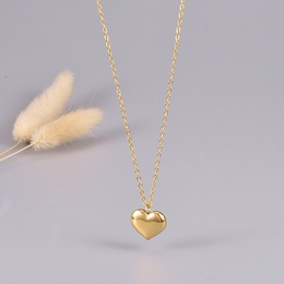 Korean solid heart simple 18K gold titanium steel necklace female wholesalepicture8