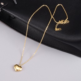 Korean solid heart simple 18K gold titanium steel necklace female wholesalepicture9
