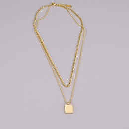 New 18K gold simple doublelayer titanium steel necklace female long sweater chainpicture7
