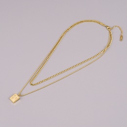 New 18K gold simple doublelayer titanium steel necklace female long sweater chainpicture9