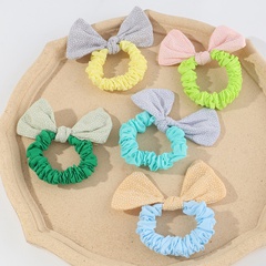 Bowknot solid color hair rope candy color hair ring tie hair head rope fabric rubber band