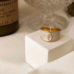 Conception de niche de mode coréenne double C croix ligne anneau ouvert anneau de cuivre de luxe léger