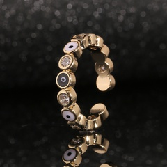 new simple hand jewelry evil eye design ring diamond creative ring jewelry