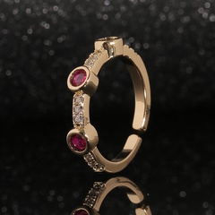 new fashion jewelry copper inlaid zircon ring creative retro jewelry accessories