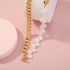 European and American simple lattice chain multi-element pearl necklace female