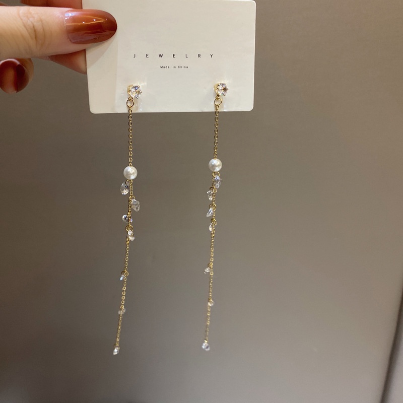 Koreanische lange Kette mit nachgemachten Perlen