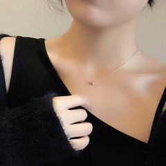 Korean style exquisite diamond necklace 2021 new trend simple copper necklace
