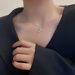 Korean opal cherry fruit pendant necklace niche design copper necklace