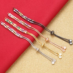 Fashion Bracelet Colored Diamond Pull Bracelet Chain Opening Adjustable Copper Bracelet