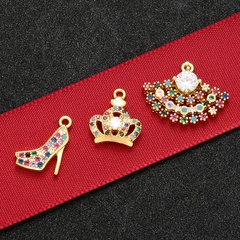 Mode Micro-Intarsien farbige Diamant-Accessoires High Heels Krone Fan-Accessoire