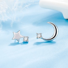 Korean diamond star moon earrings fashion zircon earrings