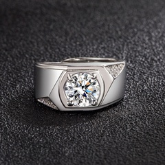fashion diamond ring European and American domineering side diamond zircon copper ring