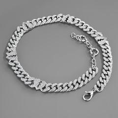 European and American hip hop new Cuban chain copper diamond zircon men's bracelet necklace