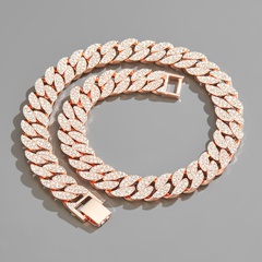 hip hop Cuban chain Miami lock domineering micro-inlaid zircon men's bracelet necklace