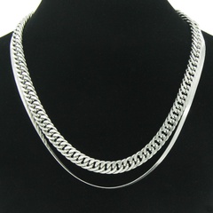 European and American fashion double side chain snake bone chain titanium steel necklace